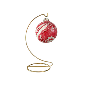 Marbled Ceramic Ornament (Red)