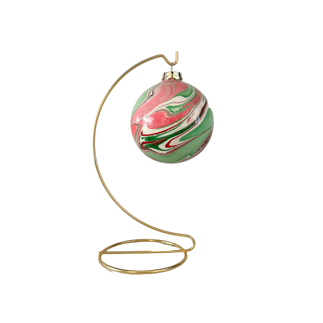 Marbled Ceramic Ornament (Red + Green)