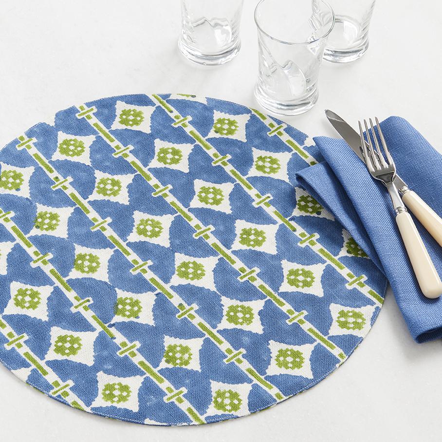 Block Print Linen Placemat (16" Diam.)