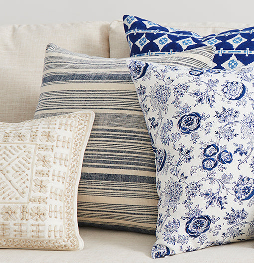 Eloquence printed linen pillow