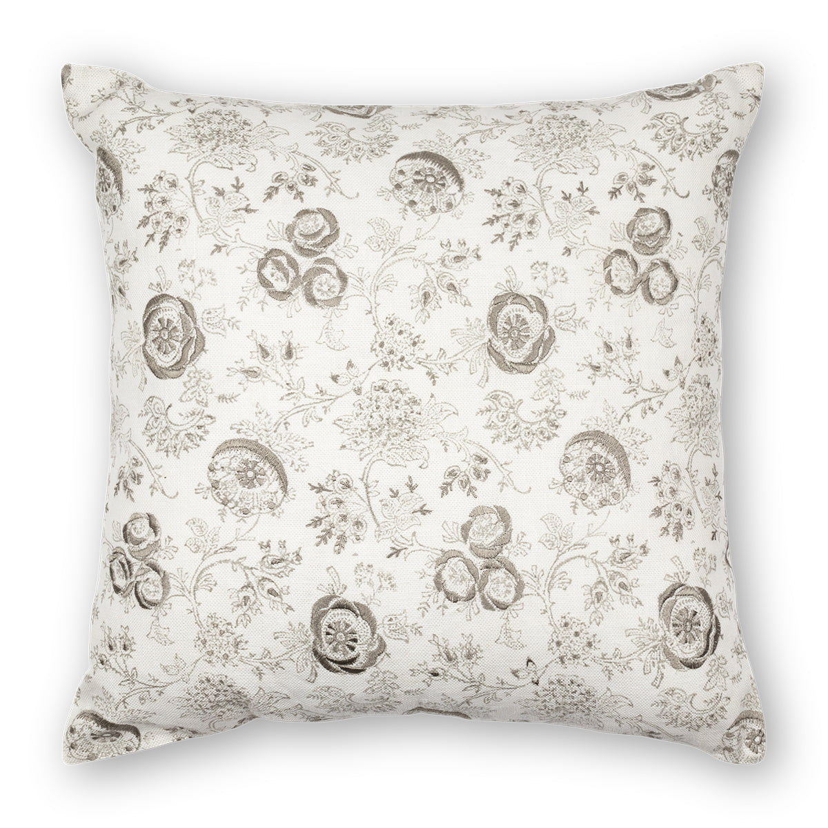 Eloquence Embroidered Pillow (Grey)