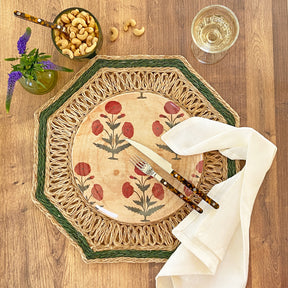 Textile Inspired Dinner Plate in Melamine (S/4)