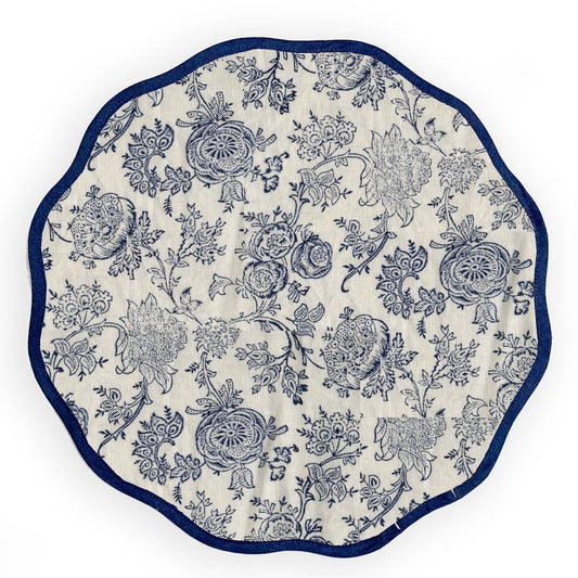 Eloquence Scalloped Placemat ~ Marine