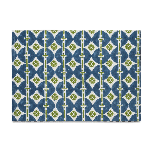 Talisman Rectangular Linen Placemat (Blue+Green)