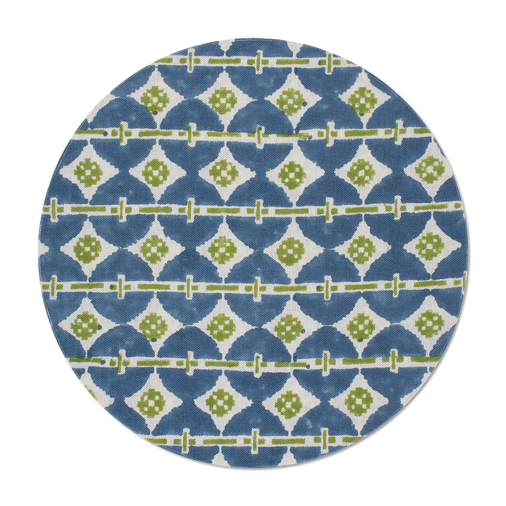 Rectangular Hand Blocked Linen Placemat