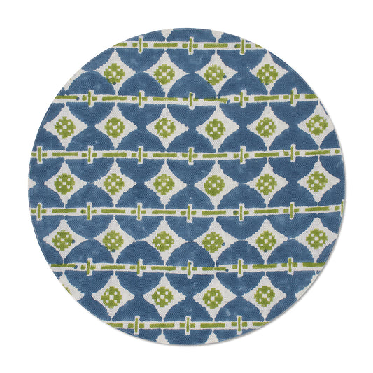 Block Print Linen Placemat (16" Diam.)