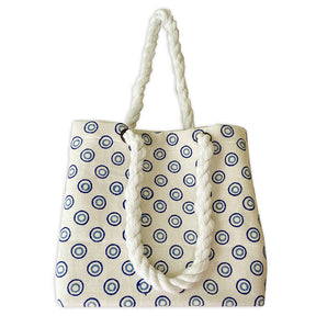 Linen Block Print Tote Bag